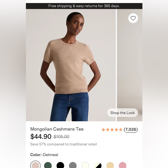 Quince Tan Crew Neck Sweater - Picture 7 of 7